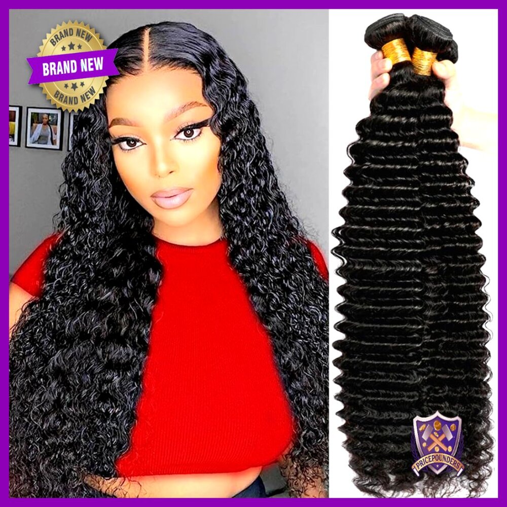 Deep Wave Human Hair Bundles 20 22 24 Inches Brazilian Virgin Hair
